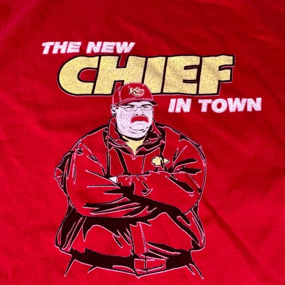 Kansas City Chiefs Big Red Andy Reid Coach Shirt Extra Extra Large Red Faded Tee - Picture 3 of 14
